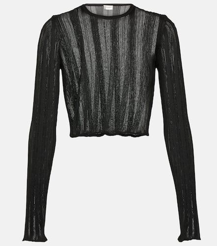 Saint Laurent Striped knit crop top - Saint Laurent - Modalova