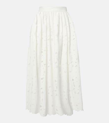 Gathered cotton-blend midi skirt - Erdem - Modalova