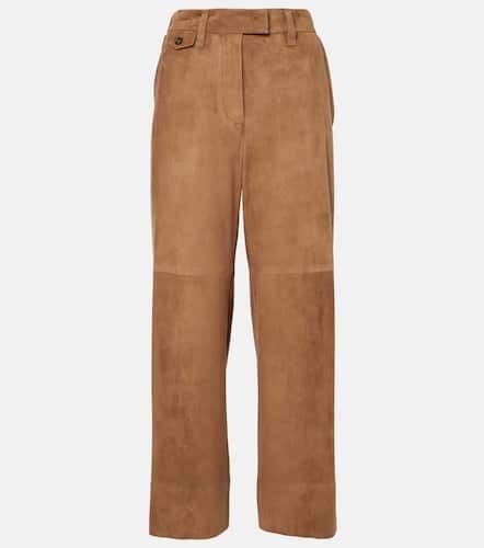 Mid-rise suede wide-leg pants - Brunello Cucinelli - Modalova