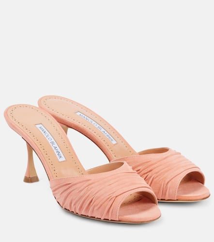 Manolo Blahnik Pirua 70 suede mules - Manolo Blahnik - Modalova