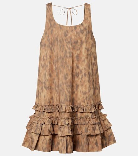 Vestido corto en mezcla de algodón estampado - Ganni - Modalova
