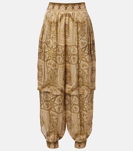 Pantalones globo Luna de satén de seda con paisley - Zimmermann - Modalova