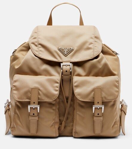 Re-Nylon leather-trimmed backpack - Prada - Modalova