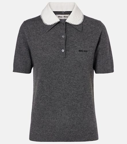 Miu Miu Polo de cachemir con logo - Miu Miu - Modalova