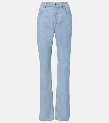 Jeans regular con pelle - Bottega Veneta - Modalova