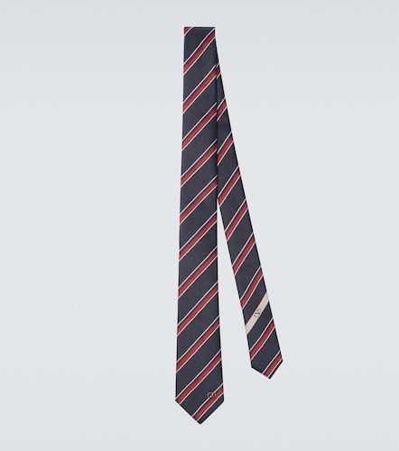 Corbata de jacquard de seda a rayas con VLogo - Valentino Garavani - Modalova