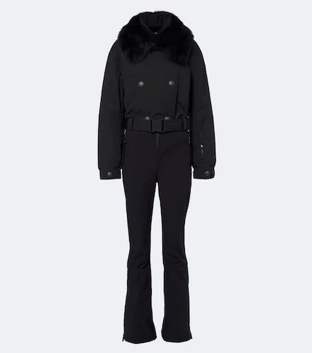 Tuta da sci con shearling e cintura - Moncler Grenoble - Modalova