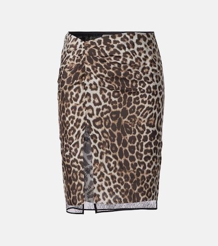 Leopard-print silk lace miniskirt - Jacques Wei - Modalova