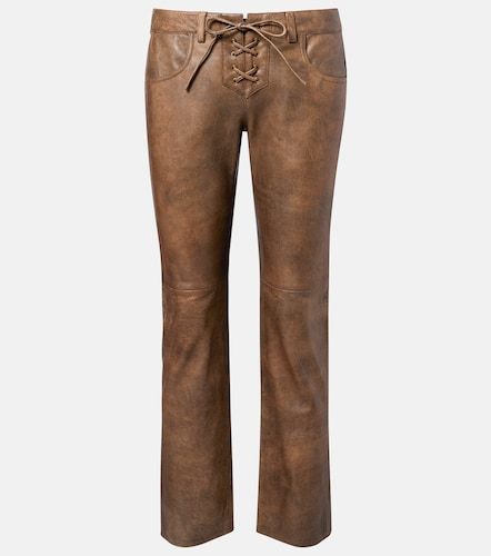 Vanel leather straight pants - Isabel Marant - Modalova
