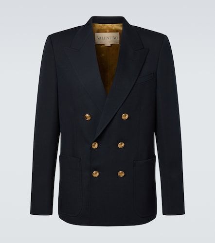 Double-breasted virgin wool blazer - Valentino Garavani - Modalova