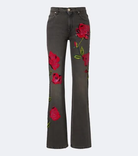 Blumarine Sequined wide-leg jeans - Blumarine - Modalova