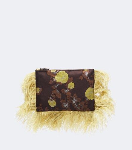 Clutch Devon in jacquard con piume - La DoubleJ - Modalova