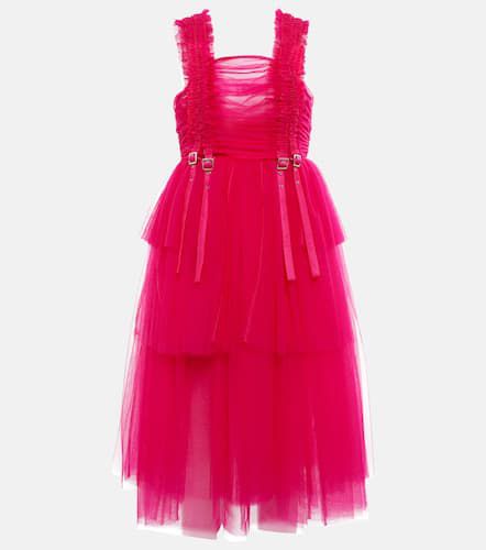 Ruffle-trimmed tulle midi dress - Noir Kei Ninomiya - Modalova