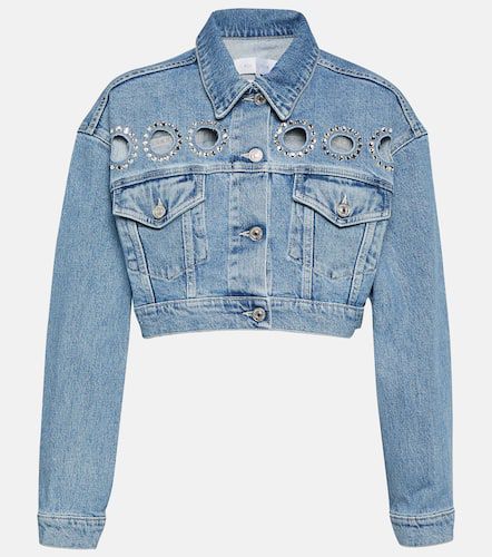 Babe embellished cropped denim jacket - 7 For All Mankind - Modalova