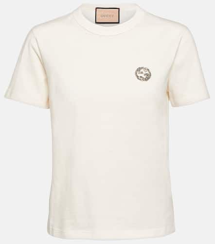 Camiseta de jersey de algodón adornada - Gucci - Modalova