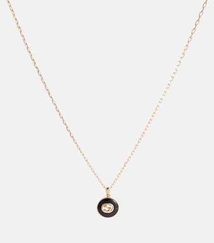 Collana Interlocking G in oro 18kt con onice e diamanti - Gucci - Modalova
