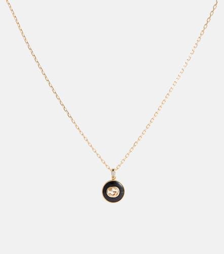 Interlocking G 18kt gold necklace with onyx and diamond - Gucci - Modalova