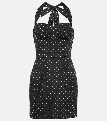 Polka-dot cotton-blend drill corset dress - Dolce&Gabbana - Modalova