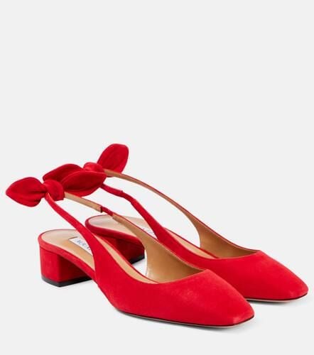 Very Bow suede slingback pumps - Aquazzura - Modalova