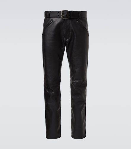 Pantaloni regular in pelle - Saint Laurent - Modalova