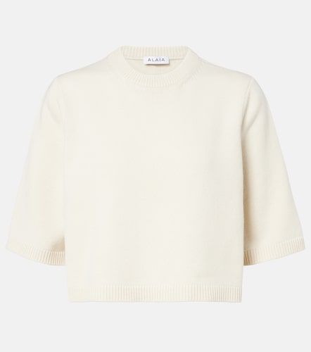Alaïa Pullover in misto cashmere e lana cropped - Alaia - Modalova