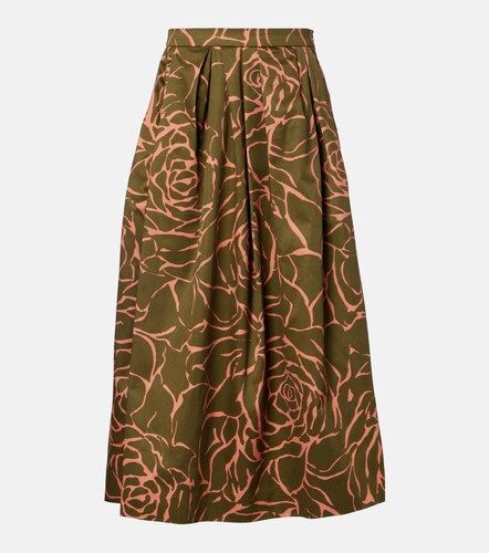 Falda midi de algodón floral - Dries Van Noten - Modalova