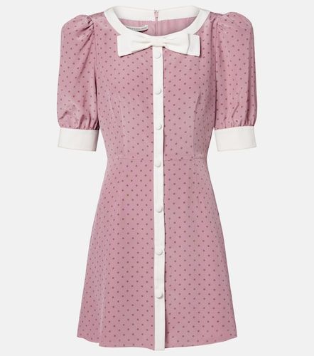 Bow-detail polka-dot silk minidress - Alessandra Rich - Modalova