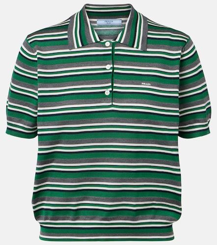 Polo de algodón y seda a rayas - Prada - Modalova