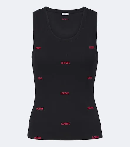 Top in jersey di misto cotone a coste - Loewe - Modalova