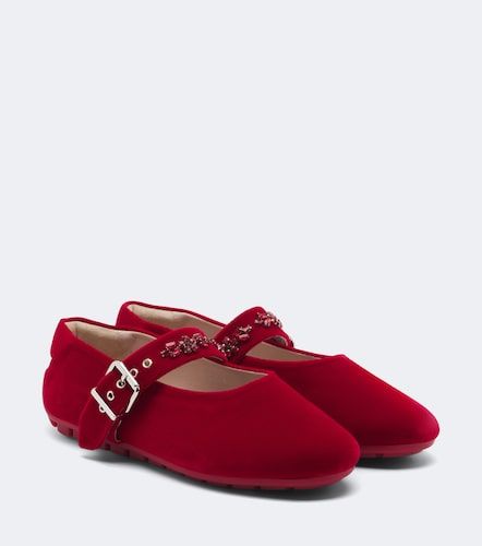 Bailarinas Mary Jane de terciopelo adornadas - Simone Rocha - Modalova