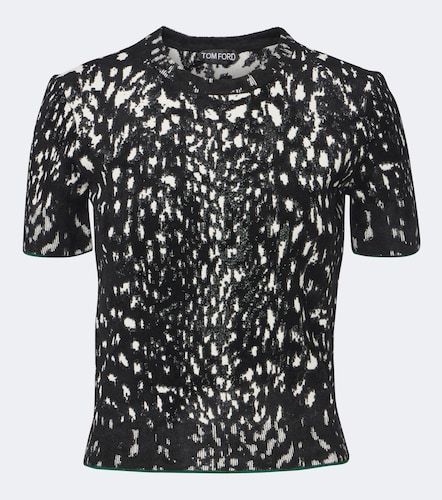 Tom Ford Jacquard-T-Shirt aus Samt - Tom Ford - Modalova