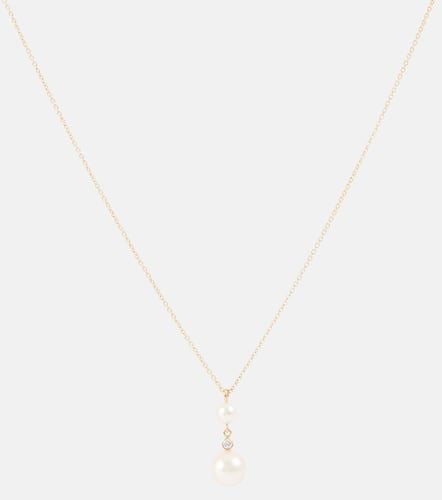 RÃªve Simple 14kt necklace with diamonds and pearls - Sophie Bille Brahe - Modalova