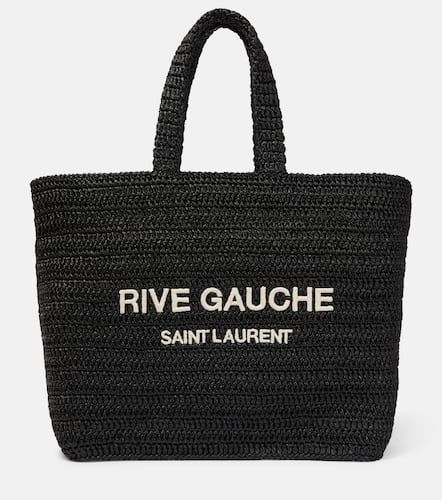 Rive Gauche Medium raffia tote bag - Saint Laurent - Modalova