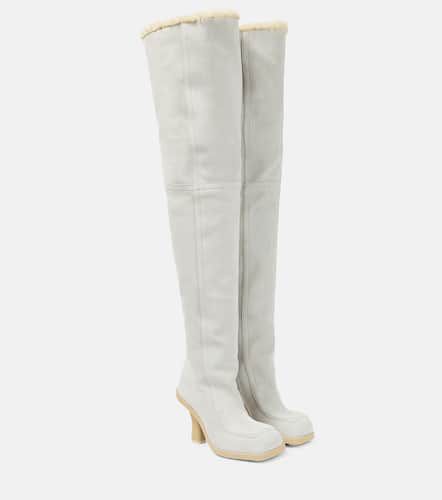 Highland shearling-lined suede knee-high boots - Burberry - Modalova