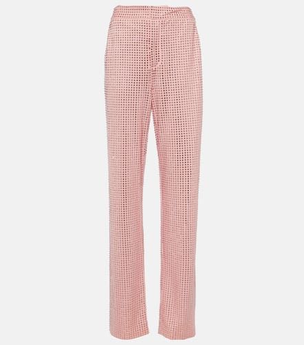 Crystal-embellished jersey straight pants - Area - Modalova