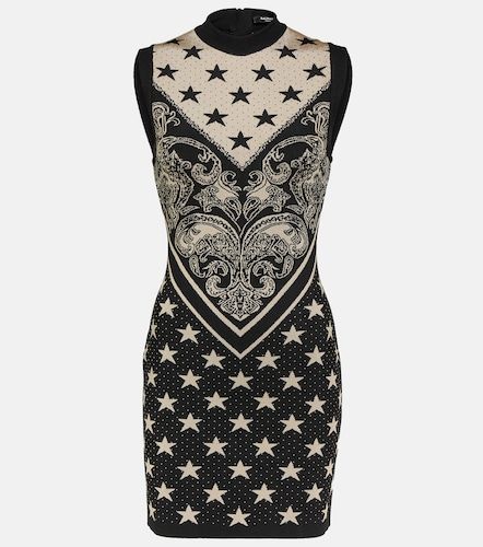 Miniabito in maglia con intarsi - Balmain - Modalova