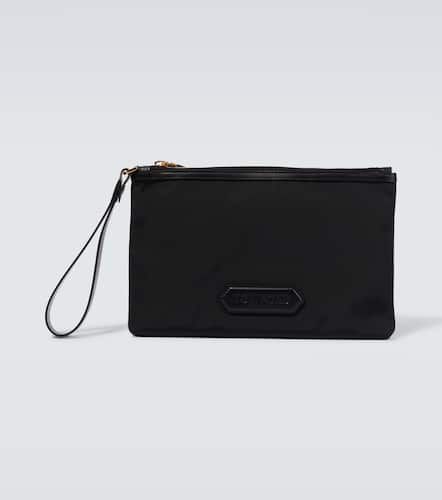 Tom Ford Logo leather-trimmed pouch - Tom Ford - Modalova