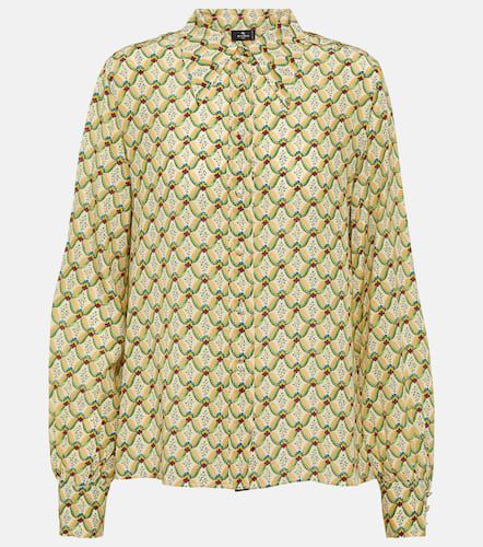 Floral silk crÃªpe de chine shirt - Etro - Modalova