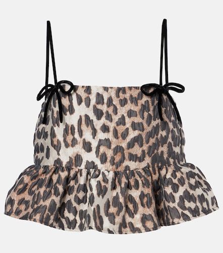 Ganni Top peplum de jacquard - Ganni - Modalova