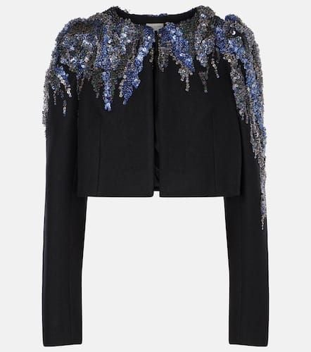 Sequined cropped wool-blend jacket - Dries Van Noten - Modalova