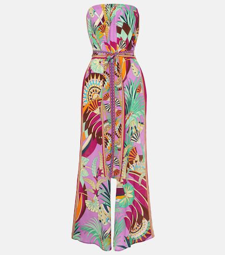 Printed strapless silk jumpsuit - Camilla - Modalova