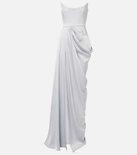 Draped satin crÃªpe bustier gown - Alex Perry - Modalova