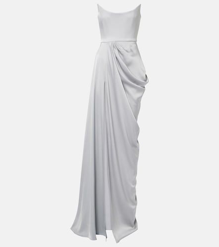Draped satin crepe bustier gown - Alex Perry - Modalova