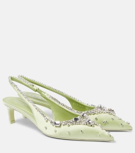 Slingback-Pumps Talia 45 aus Satin mit Kristallen - Gucci - Modalova