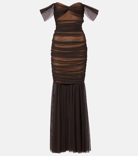 Walter ruched mesh gown - Norma Kamali - Modalova