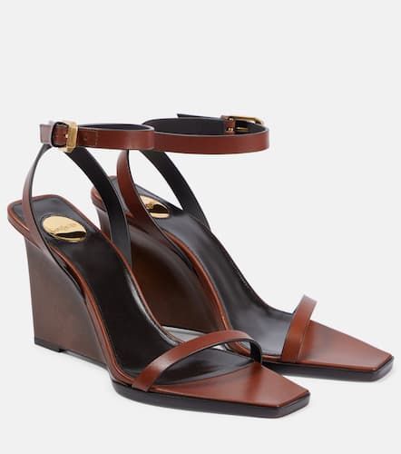 Leather wedge sandals - Saint Laurent - Modalova