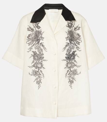 Floral linen bowling shirt - Zimmermann - Modalova