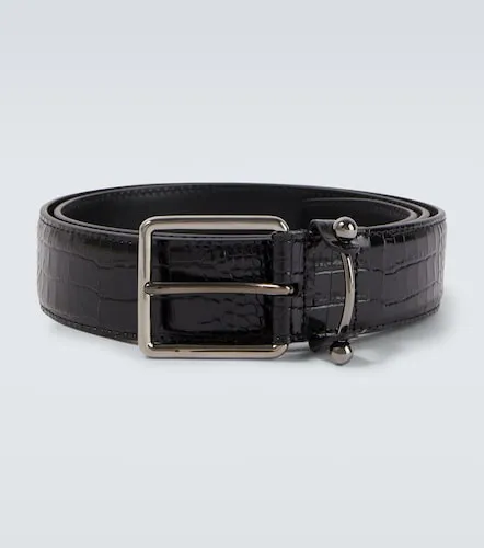 Croc-effect leather belt - Christian Louboutin - Modalova