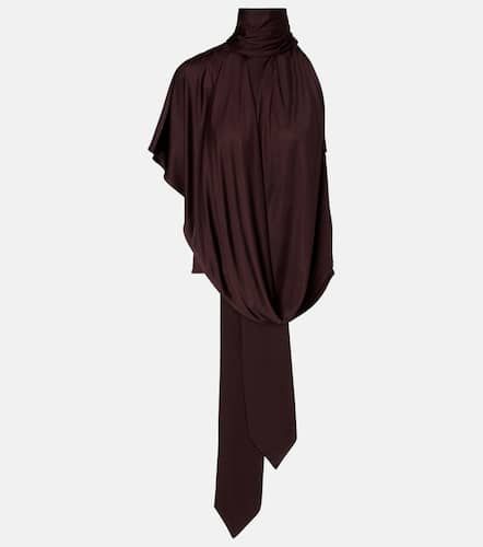 Scarf-detail draped satin top - Dries Van Noten - Modalova