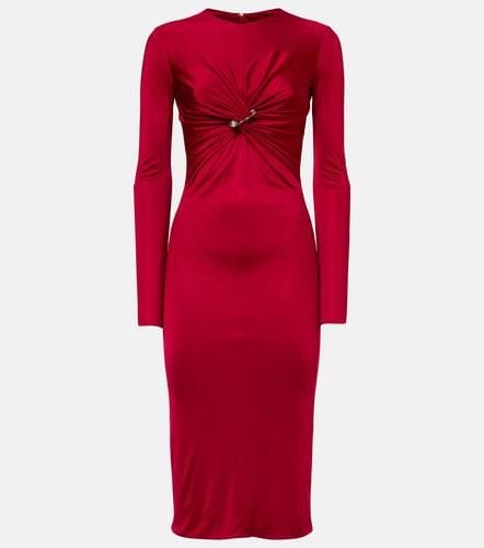 Safety Pin gathered jersey midi dress - Versace - Modalova